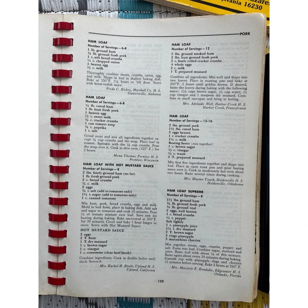 Vintage Community Cookbook Lot 1962 Home Ec Meats Church Recipes PA Collection